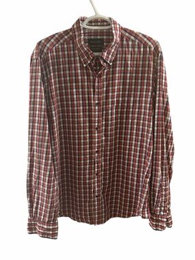 Massimo Dutti Men’s Check Plaid Button Up Shirt Size XL 100% Cotton